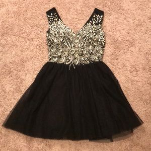 Black Beaded Homecoming Dress